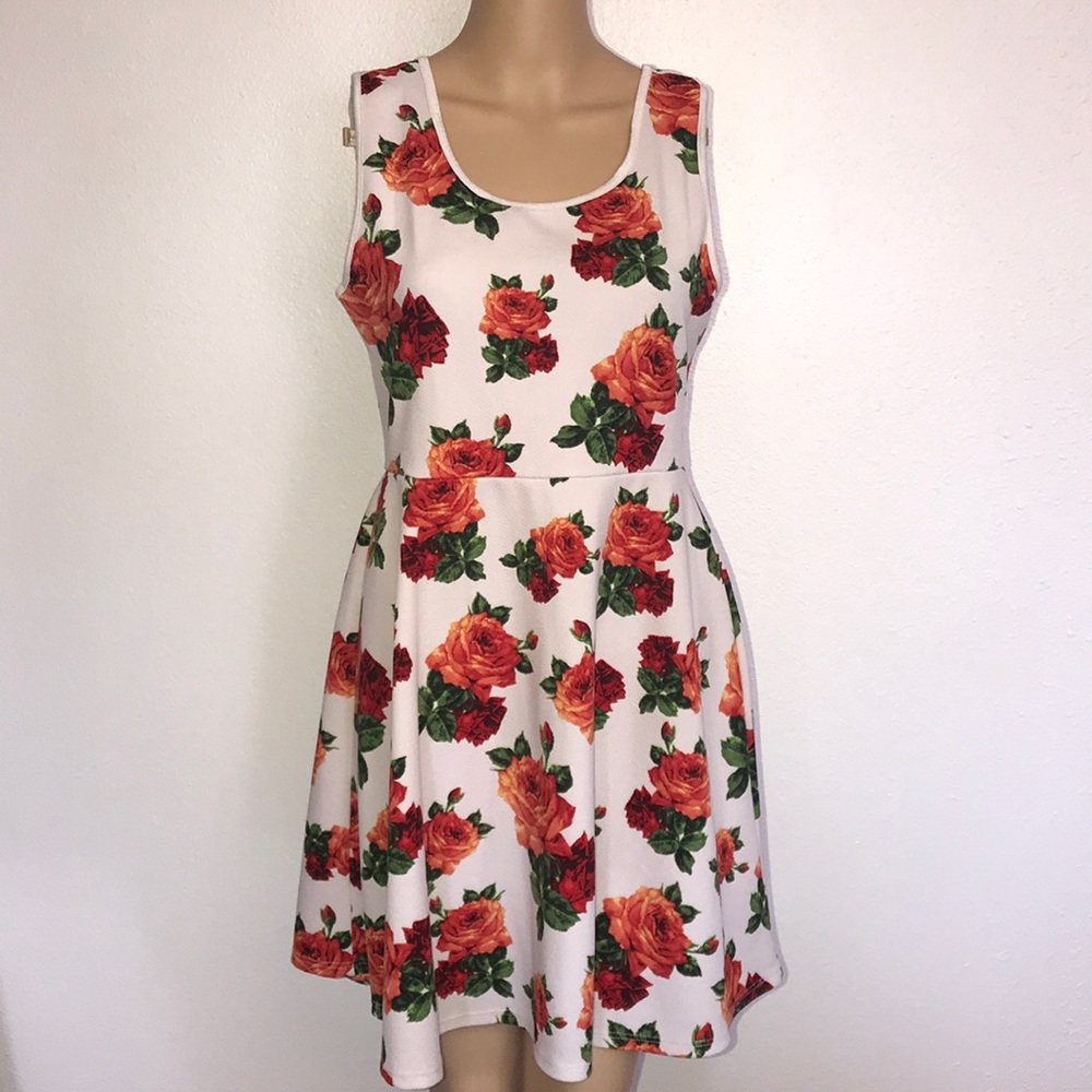 Rose print dress